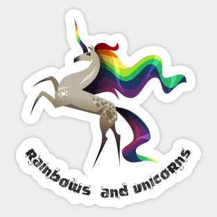 rainbows and unicorns Sticker